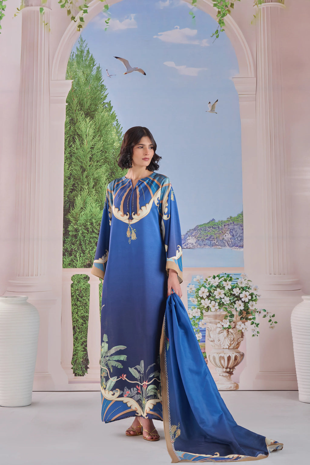 Midnight Blue Palm 2-Piece