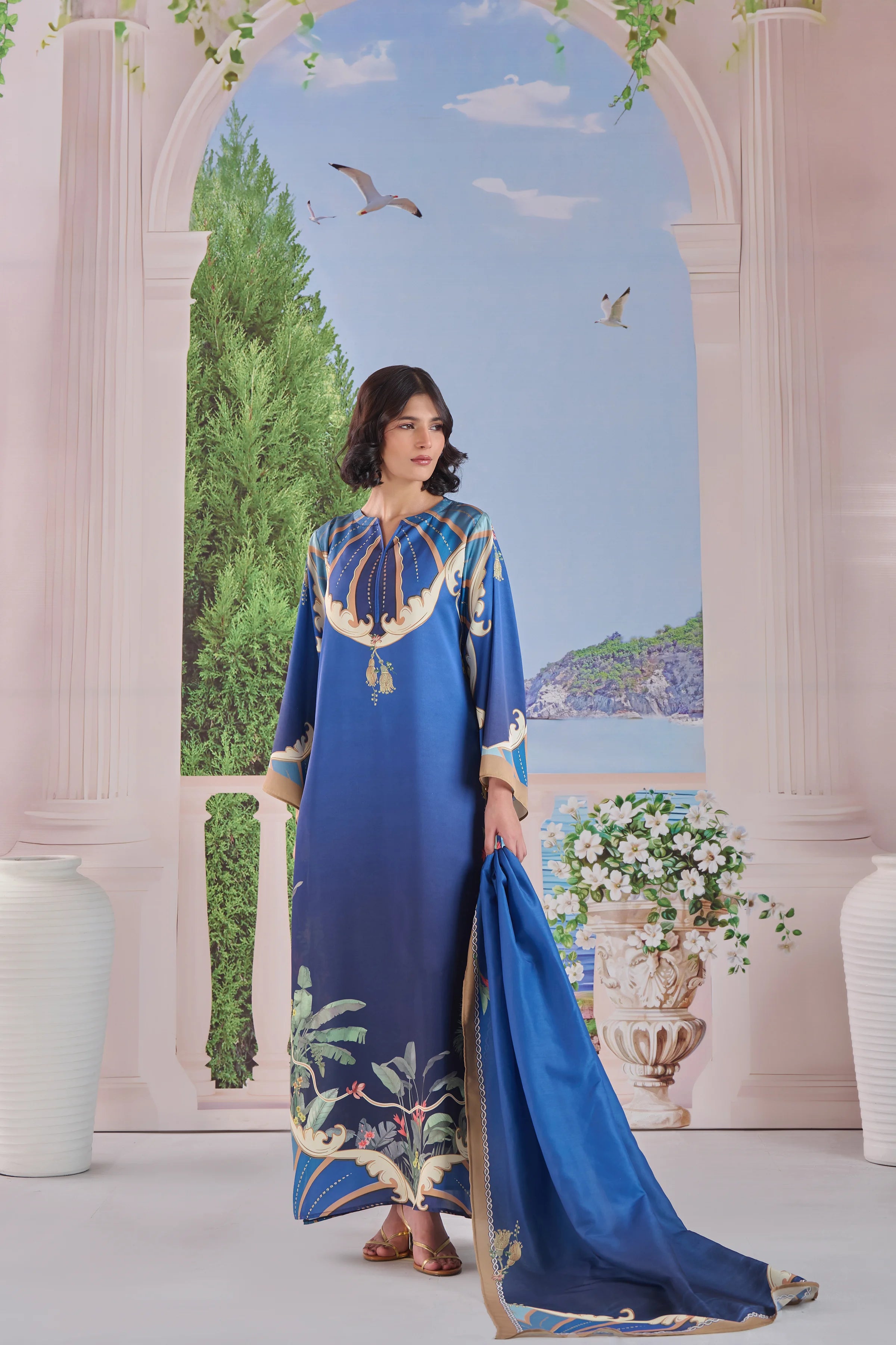 Midnight Blue Palm 2-Piece