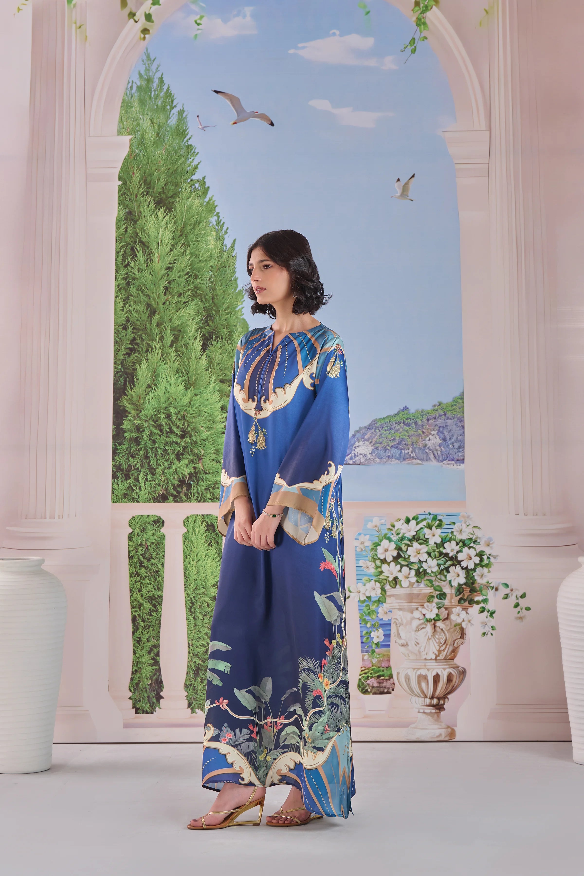Midnight Blue Palm 2-Piece