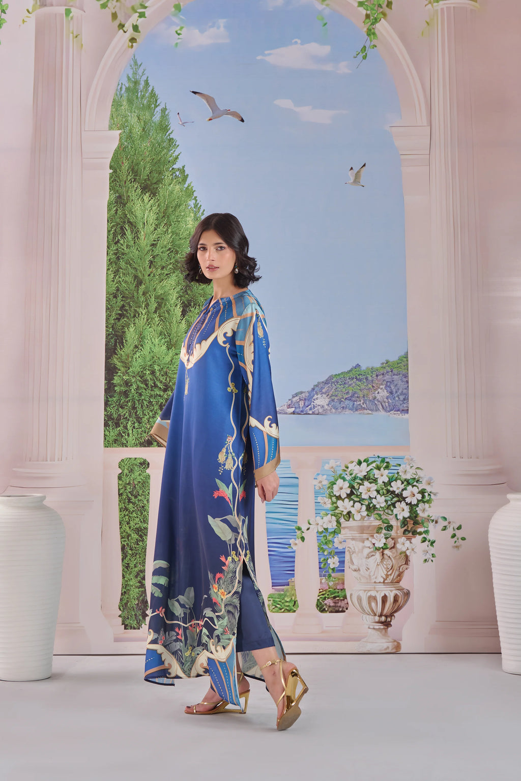 Midnight Blue Palm 2-Piece