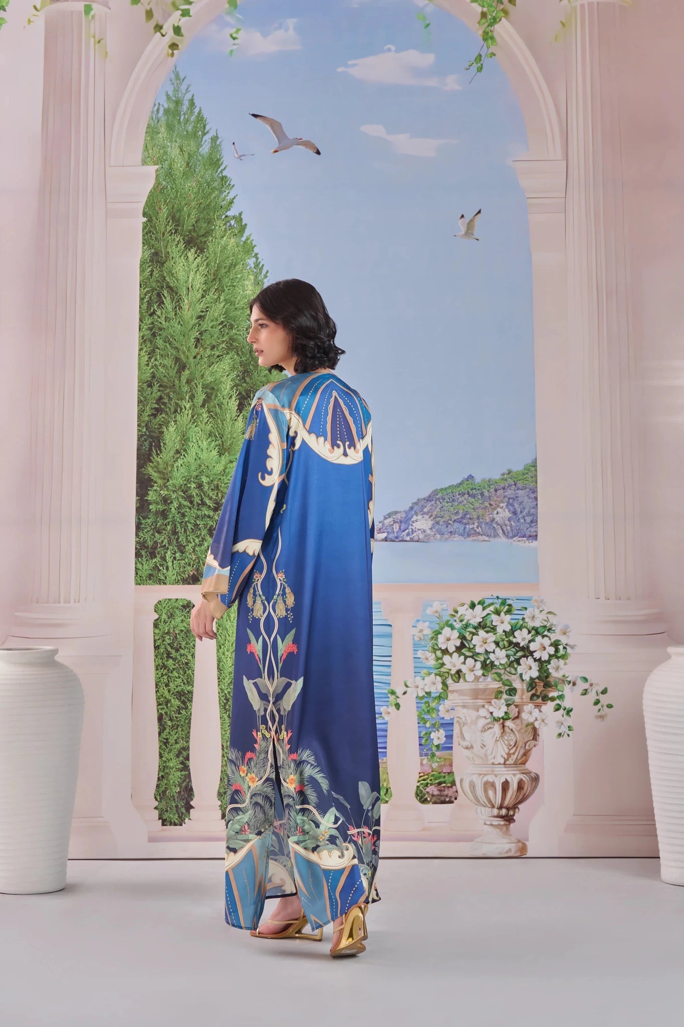 Midnight Blue Palm 2-Piece - Parcus Fashions